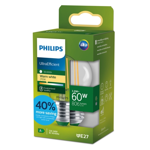 ßPHILIPS LED CLA 60W P45 E27 2700K CL UE SRT4