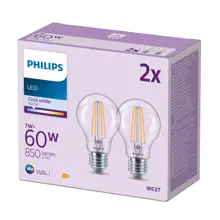 ßPHILIPS LED classic 60W A60 E27 CW CLND 2CT/6 EC