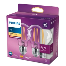ßPHILIPS LED classic 60W A60 E27 CW CLND 3CT/4 EC