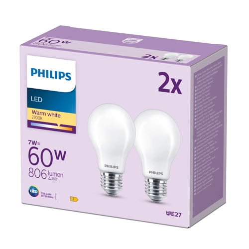 ßPHILIPS LEDClassic 60W A60 E27 WW FRND 2CT/6 EC