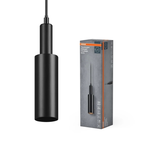 TRACKLIGHT PENDANT CYLINDER BK GU10OSRAM