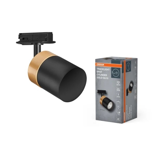 TRACKLIGHT SPOT CYLINDER GD BK GU10OSRAM
