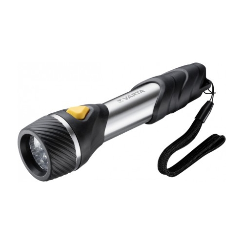 VARTA hand lamp metal. F20 2xAA 40lm/29m ; +2xAA aluminum