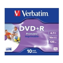 VERBATIM DVD+R, 4.7GB, 16x, Jewel