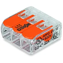 WAGO block terminal 3x0.14-4 mm2 Code:221-413 ; pckg=50pcs