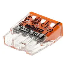 WAGO box clamp 3x0.5-2.5 mm2 transp/orange Code: 2273-203/50 pack. 50 pcs.