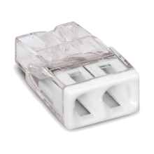 WAGO svorka krabicova 2x0.5-2.5 mm2 transp/bílá Kód:2273-202/25 bal.25ks