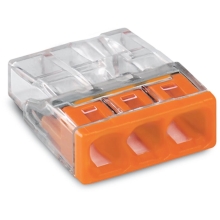 WAGO svorka.krabicová 3x0.5-2.5 mm2 transp/oranž Kód:2273-203 ;pytel=2500ks