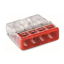 WAGO svorka.krabicová 4x0.5-2.5 mm2 transp/červená Kód:2273-204 ;pytel=2500ks