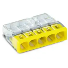 WAGO svorka.krabicová 5x0.5-2.5 mm2 transp/žlutá Kód:2273-205 ;pytel=2500ks