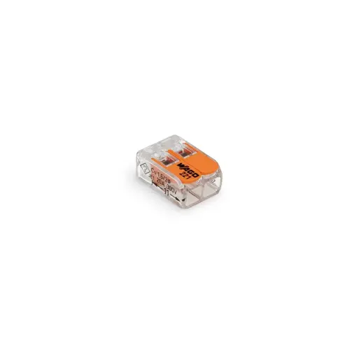 WAGO svorka s páčkou 2x0.14-4 mm2 transp/oranž Kód:221-412 ;pytel=500ks