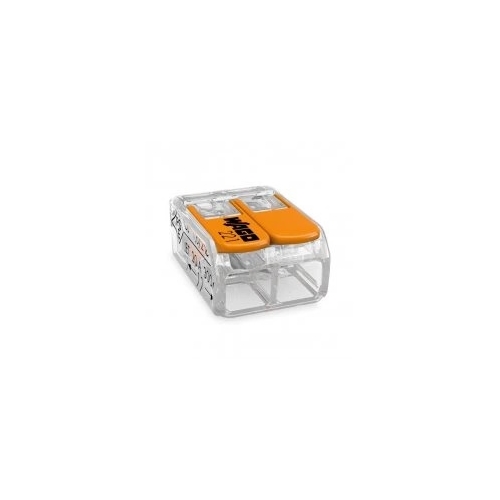 WAGO svorka s páčkou 2x0.5-6 mm2 transp/oranž Kód:221-612 ;pytel=500ks