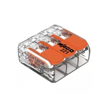 WAGO svorka s páčkou 3x0.5-6 mm2 transp/oranž Kód:221-613 ;pytel=500ks