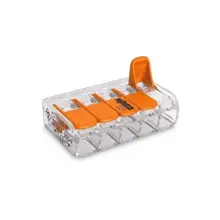 WAGO svorka s páčkou 5x0.5-6 mm2 transp/oranž Kód:221-615 ;pytel=500ks