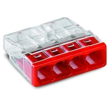 WAGO terminal box 4x0.5-2.5 mm2 transp/red Code: 2273-204/5 pack. 5 pcs.