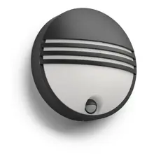 Yarrow IR wall lantern black 1x6W 230V