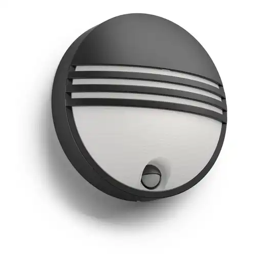 Yarrow IR wall lantern black 1x6W 230V